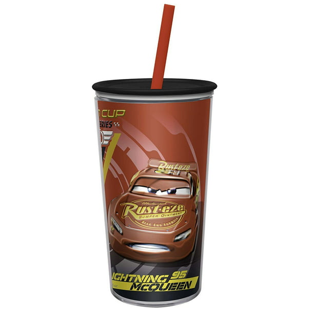 Zak Designs Insulated Tumbler Disney Cars Screw-on Lid with Straw 10 oz Cup
